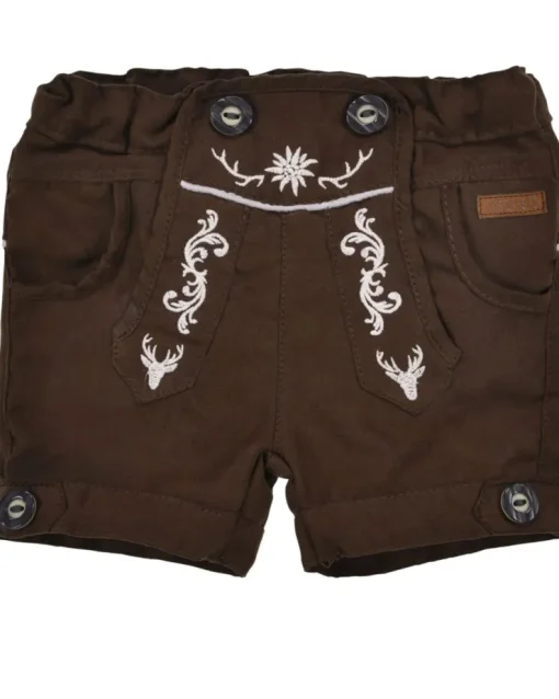 BONDI Jungen Kunstleder Shorts Hose "Gipfelkraxler" 91727 | Braun - Bermuda
