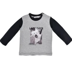 BONDI Jungen Langarmshirt "Lazy Days" 91562 | Grey Melange