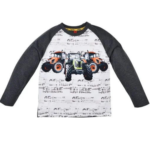 BONDI Jungen Langarmshirt "Big Wheels" 33164 | Anthrazit Melange