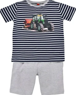 BONDI Jungen Shorty Pyjama"Traktor" 33157 | Stripe Navy / White