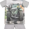 BONDI Jungen Shorty Sommerpyjama "Traktor" 33188 | Grey melange
