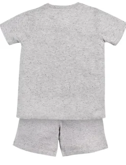 BONDI Jungen Shorty Sommerpyjama "Traktor" 33188 | Grey melange