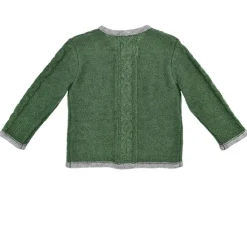 BONDI Jungen Trachten Strickjacke mit Zopfmuster 91639 | Grün