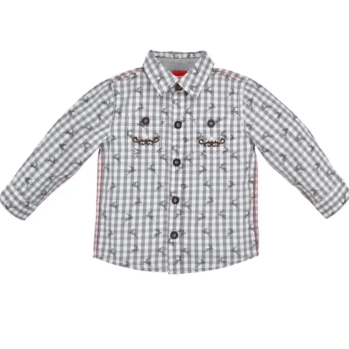 BONDI Jungen Trachtenhemd "Lausbub" 91576 | Grau
