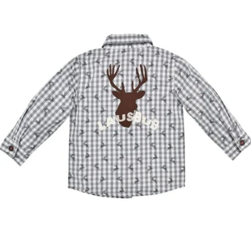BONDI Jungen Trachtenhemd "Lausbub" 91576 | Grau