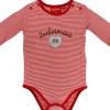 BONDI Langarm Baby Body "Zuckermaus" mit Herz 86362 - Rot Weiß Geringelt - Trachtenmode Mädchen
