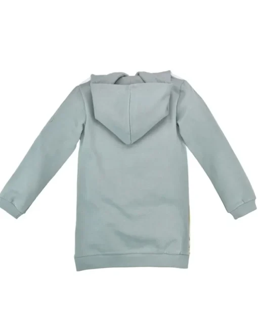BONDI Mädchen Kapuzenkleid Hoodiekleid "Horse Love" 36215 | Oliv Grün
