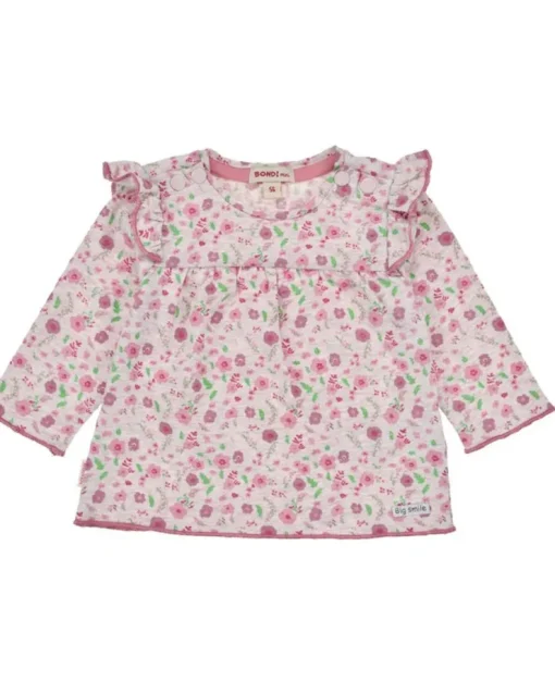 BONDI Mädchen Langarmshirt "Blumenallover" 94021 | Rosa