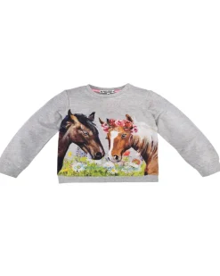 BONDI Mädchen Langarmshirt "Forever my friend" 36205 | Grey Melange