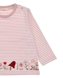 BONDI Mädchen Langarmshirt "Be nature" 86955 | Stipe Candy/Offwhite