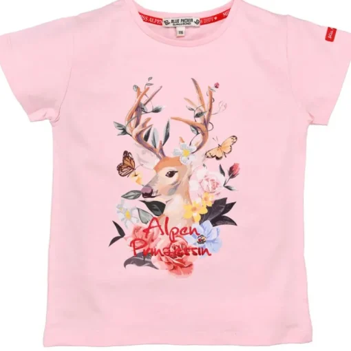 BONDI Mädchen T-Shirt "Alpenglück" mit Hirschprint 26090 | Rosa