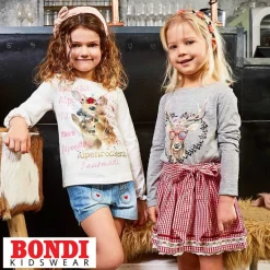 BONDI Mädchen T-Shirt "Spatzl" mit Hirschprint 26091 | Mint