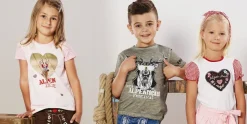 BONDI Mädchen T-Shirt "Spatzl" mit Reh-Motiv 26085 | Rosa Rot