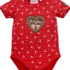 BONDI Trachten Baby Body "Prinzessin" mit Herz 86272 - Rot