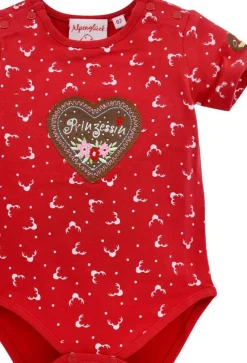BONDI Trachten Baby Body "Prinzessin" mit Herz 86272 - Rot