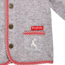 BONDI Trachten Fleecejacke 93720 - Grau / Rot | Babyjacke