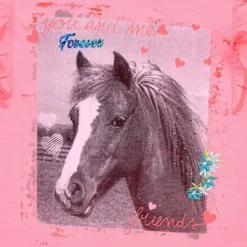 BONDI T-Shirt "Friends" mit Flügelärmel 36202 - Rosa | Mädchen Kurzarmshirt
