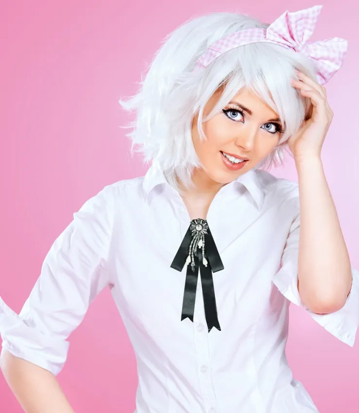 Brosche Barock Schleife mit Schmuckstein und Perlenketten - Schwarz