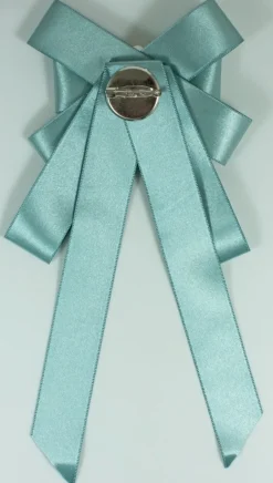 Brosche Barock Schleife mit ovalem Schmuckstein - Lang - Türkis