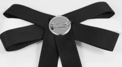 Brosche Barock Schleife mit Krone - Schwarz Weiß