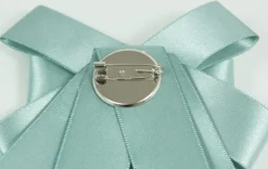 Brosche Barock Schleife mit ovalem Schmuckstein - Lang - Türkis