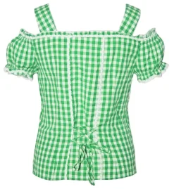 Carmen Trachtenbluse Bine mit Trägern - Grün