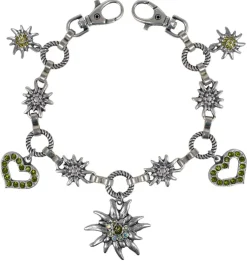 Charivari Kette mit Edelweiß - Olivgrün