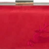 Clutch mit Hirschstickerei - Abendtasche für Damen - Rot