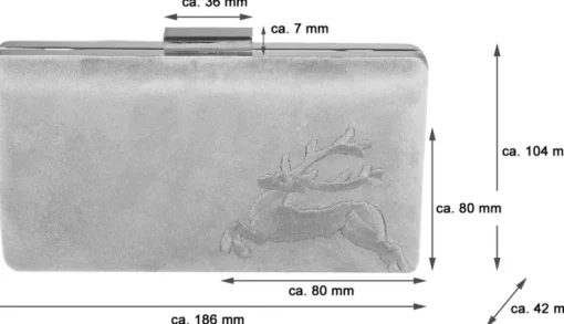 Clutch mit Hirschstickerei - Abendtasche für Damen - Rot