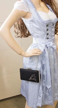 Clutch mit Hirschstickerei - Abendtasche für Damen - Rot