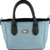 Damen Handtasche "Katrina" mit Metallapplikation - Hellblau