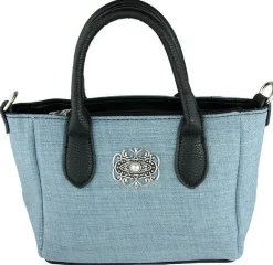 Damen Handtasche "Katrina" mit Metallapplikation - Hellblau
