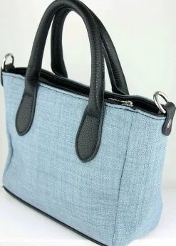 Damen Handtasche "Katrina" mit Metallapplikation - Hellblau