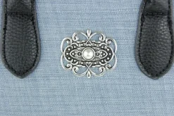 Damen Handtasche "Katrina" mit Metallapplikation - Hellblau