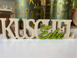 Deko Schriftzug "KuschelEcke" 29 x 8 cm Natur Grün | 19133 - Holz Dekoration