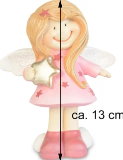 Dekofigur Engel "Rosalinde" mit Stern 13 cm | 70292 - Kinder Adventsdekoration