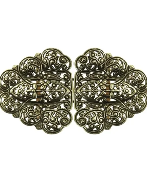 Dirndlschürzenschließe "Rina" mit Ornamentmuster 51487 - Stegbreite 4 cm | Altgold