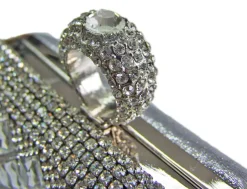 Elegante Damen Clutch Abendtasche "Mosaik" - Silber