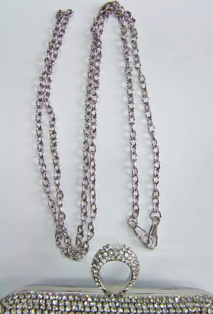 Elegante Damen Clutch Abendtasche "Mosaik" - Silber