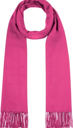Fransen Schal Stola mit Kaschmir uni - Pink