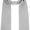 Fransen Schal Stola mit Kaschmir uni - Hellgrau