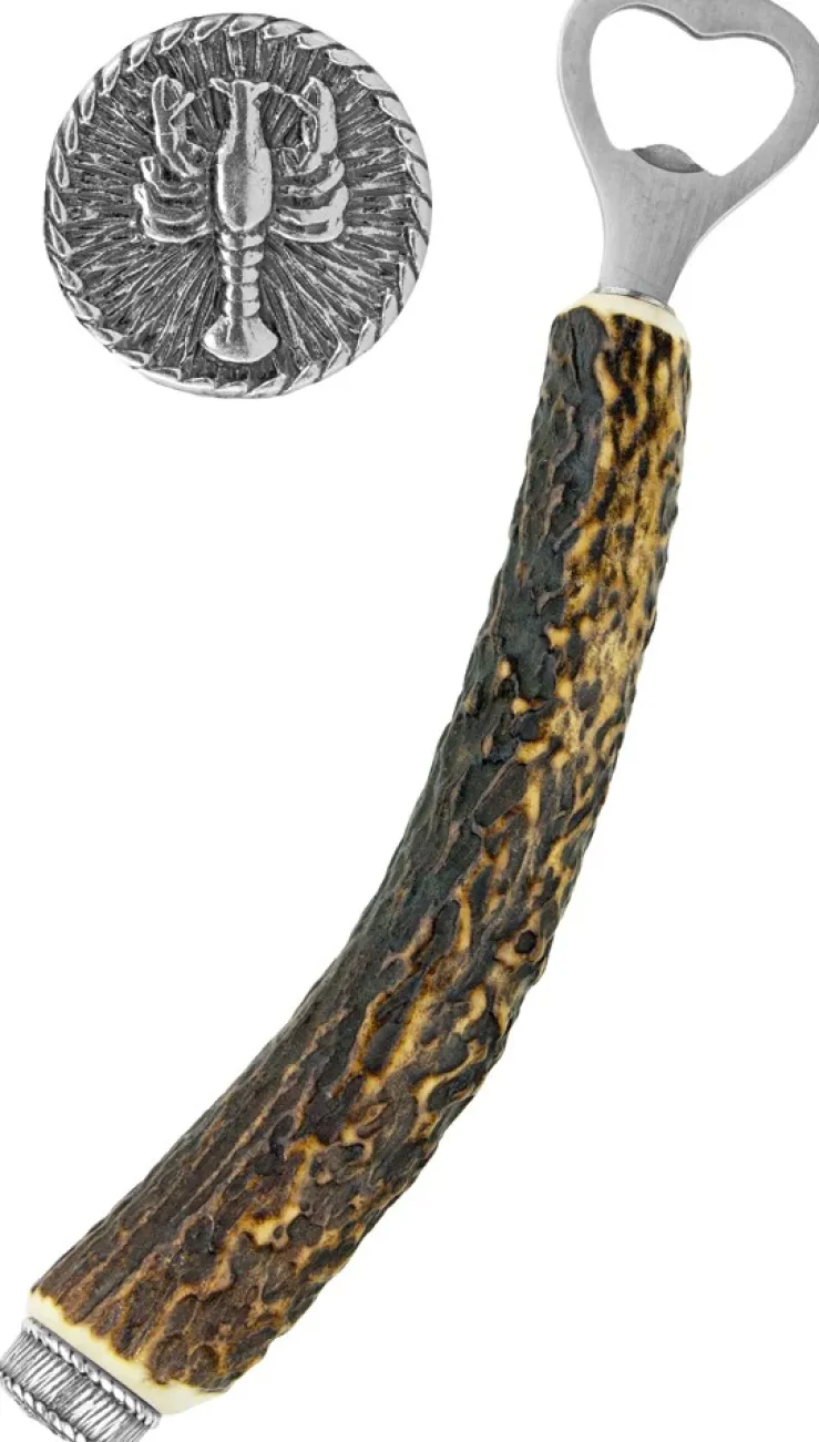 Funk Hirschhorn Flaschenöffner mit Zierkappe - Sternzeichen Krebs