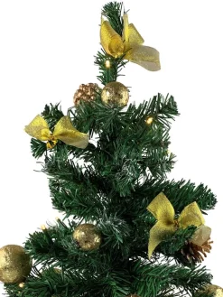 Geschmückter Weihnachtsbaum mit 20er LED Lichterkette - 50cm | 20257 - Gold