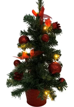 Geschmückter Weihnachtsbaum mit 20er LED Lichterkette - 50cm | 20259 - Rot