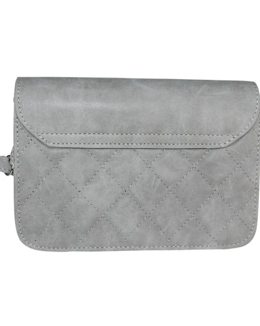 Gesteppte Handtasche "Fabia" mit Trachten Applikation | Hellgrau