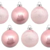 Glaskugeln Eis / Opal 806-1234-999 | 6 Stück | Ø 8 cm - Rosa