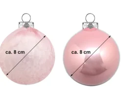 Glaskugeln Eis / Opal 806-1234-999 | 6 Stück | Ø 8 cm - Rosa