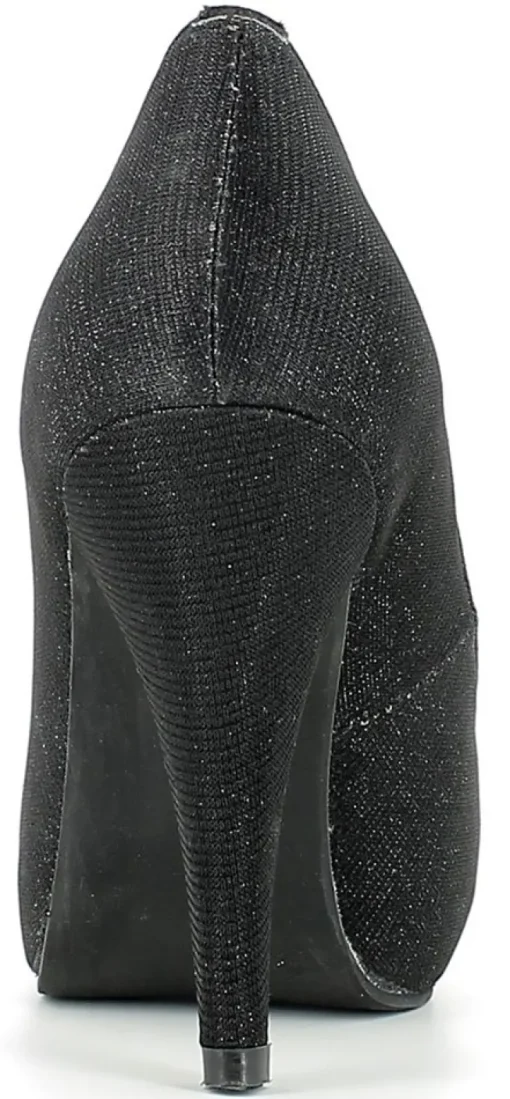 Glitzer Peeptoe Damen Schuhe - Schwarz