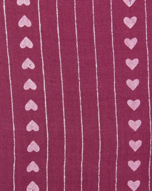 Halstuch Schal Unifarben mit Herzen und Glitzer Streifen 185 x 70 cm | Beere