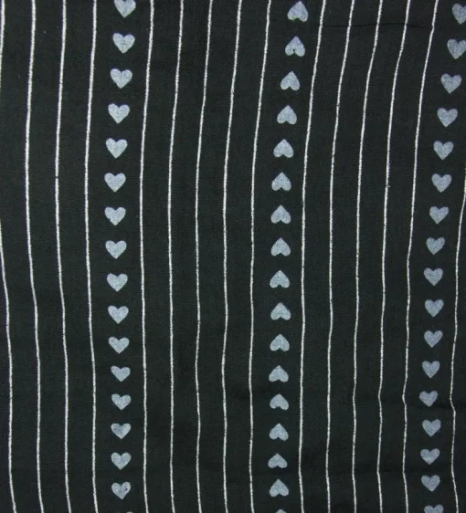 Halstuch Schal Unifarben mit Herzen und Glitzer Streifen 185 x 70 cm | Schwarz